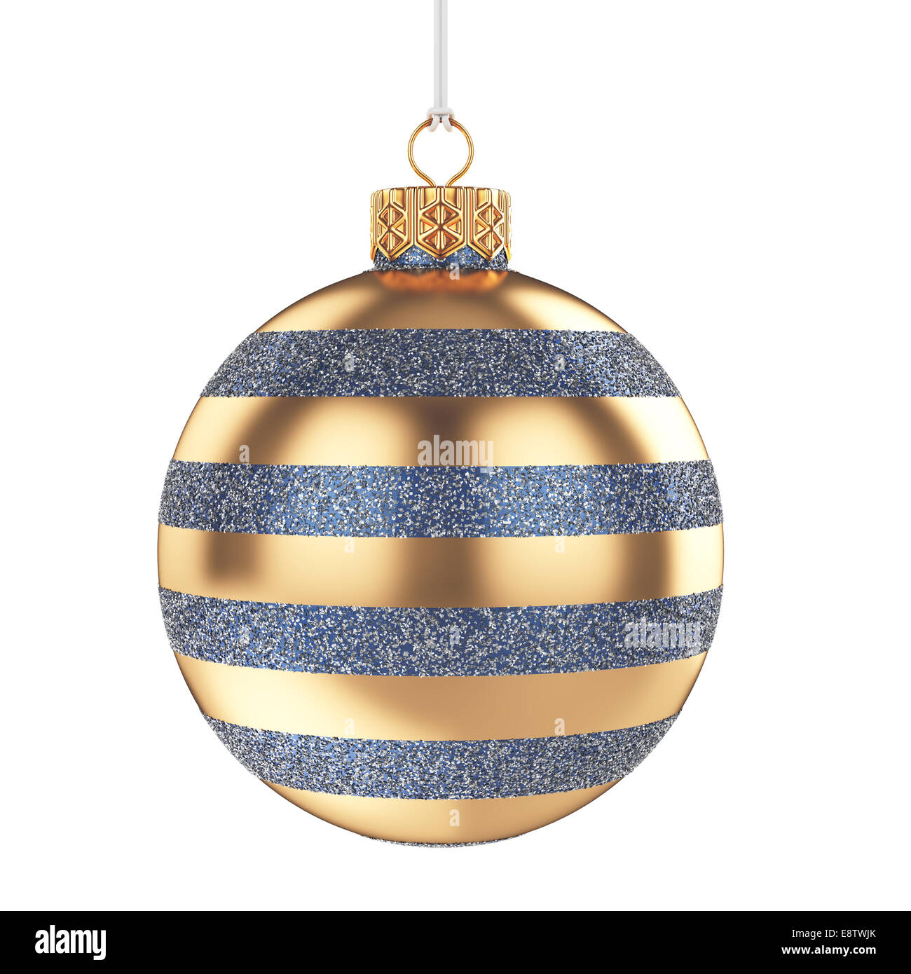 3D Render Weihnachtskugel isoliert auf weißem Hintergrund Stockfoto