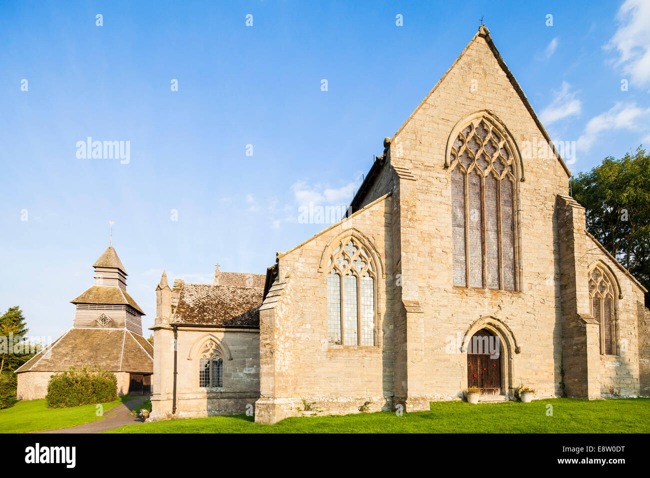 St. Marien Kirche und Bell Tower Pembridge Dorf Herefordshire England UK Stockfoto