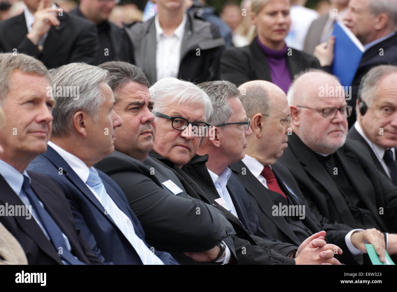 Federal Minister bei Protest "aufstehen! Nie wieder Antisemitismus! "am 14. September 2014 in Berlin, Deutschland Stockfoto