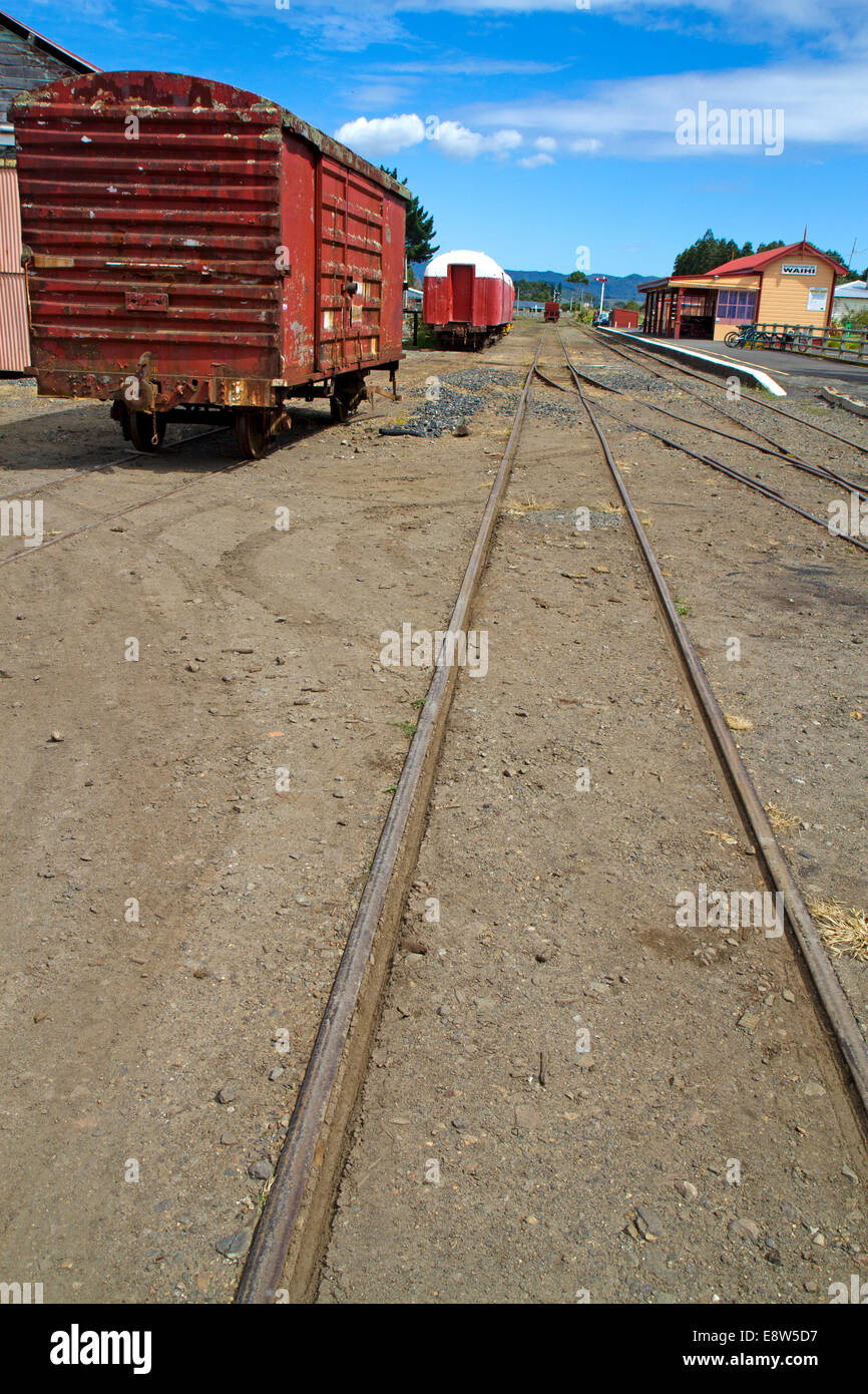 Waihi Bahnhof, jetzt den Zielpunkt für den Hauraki Rail Trail Stockfoto