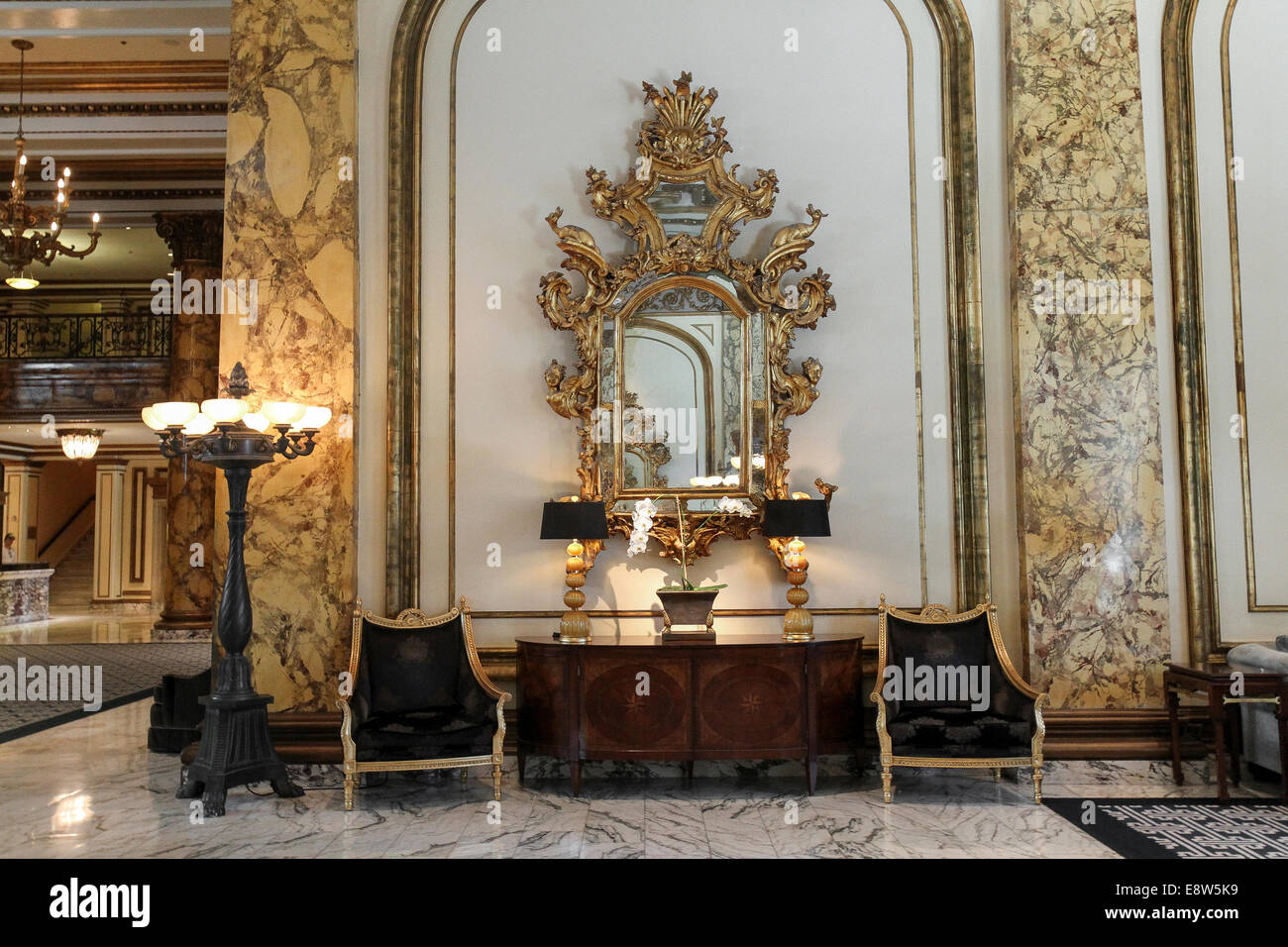 Fairmont San Francisco Hotel Lobby, Nob Hill, San Francisco, Kalifornien, USA, Nordamerika Stockfoto