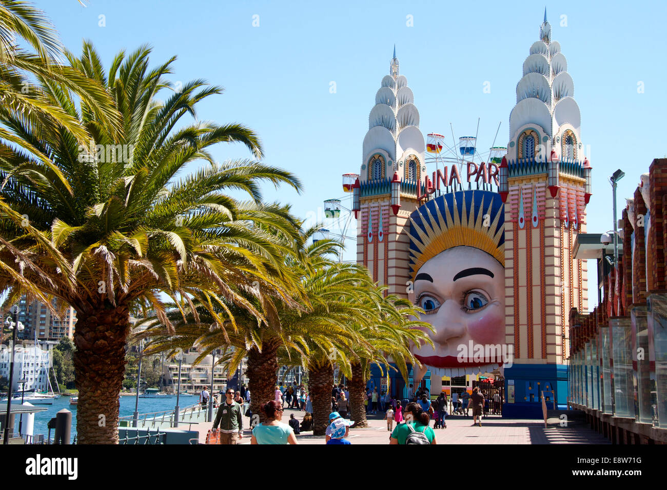 Der Eingang zum Luna Park in Milsons Point in Sydney, Australien. Stockfoto