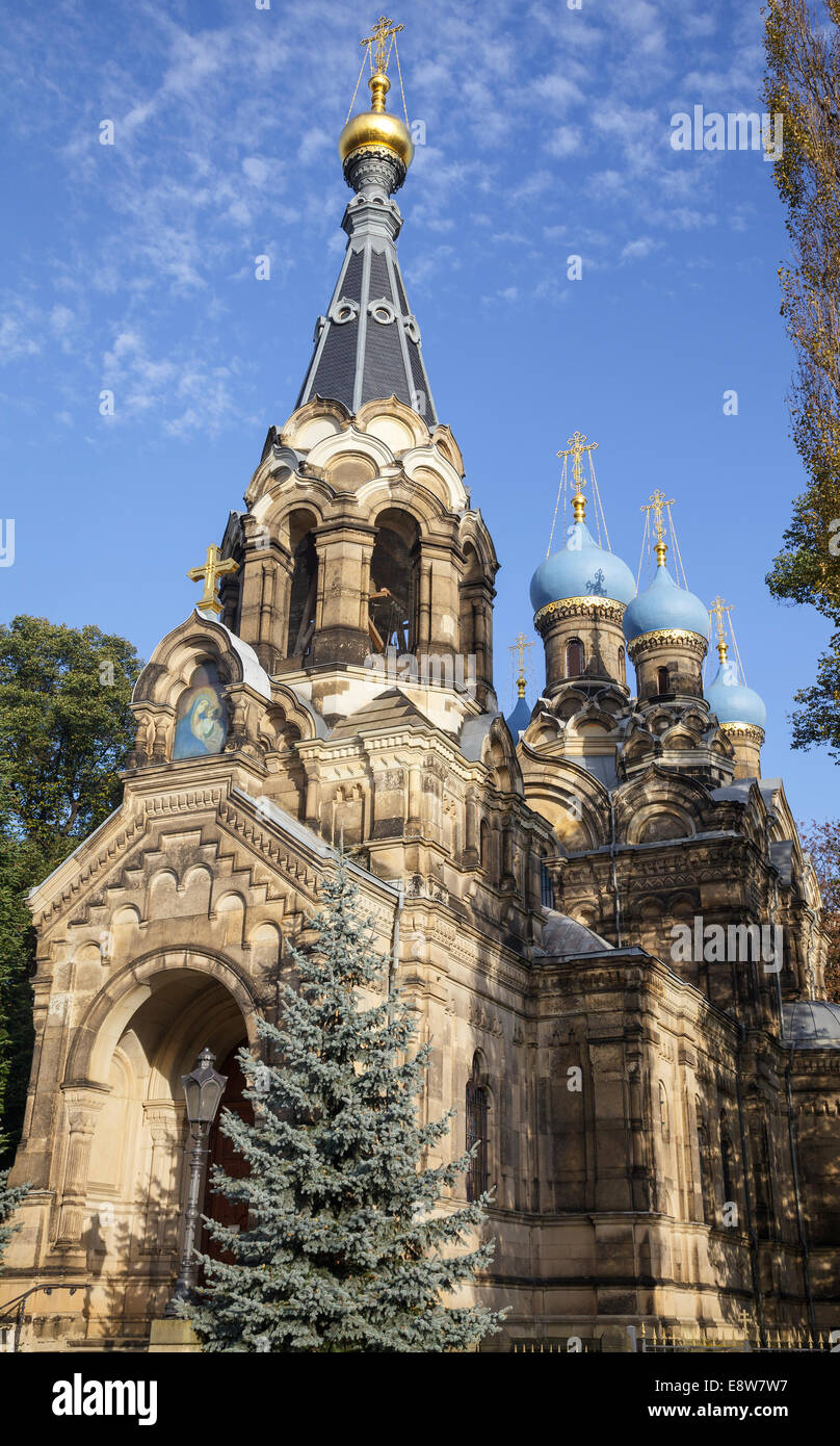 Russische orthodoxe Kirche, Dresden, Sachsen, Deutschland Stockfoto