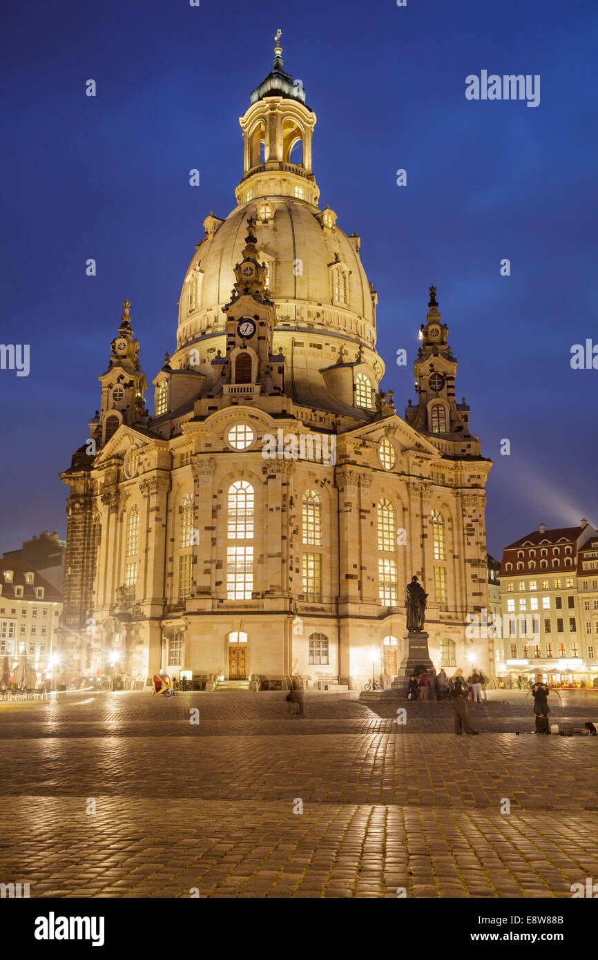 Frauenkirche und Neumarkt, Dresden, Sachsen, Deutschland Stockfoto