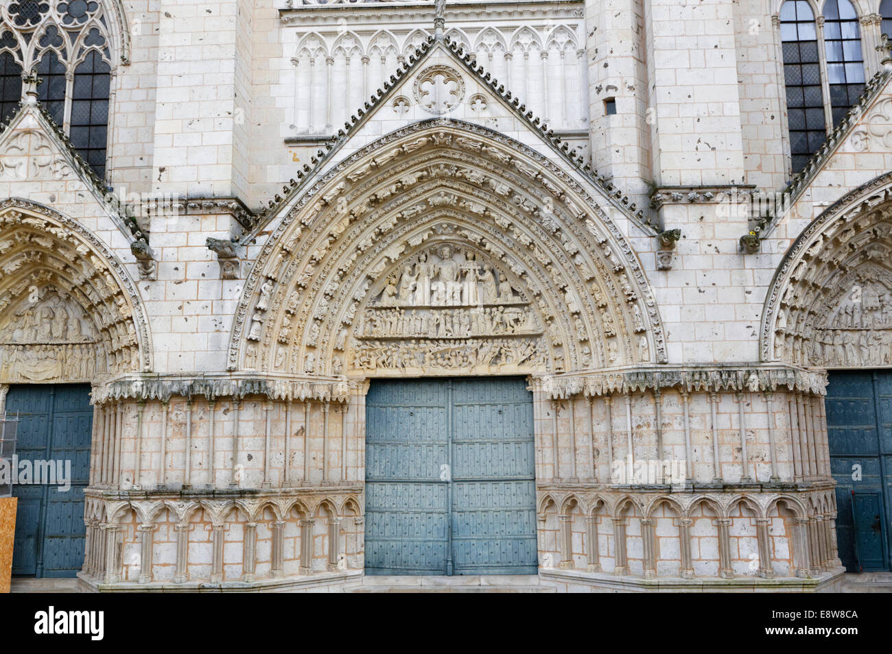 Cathédrale Saint-Pierre de Poitiers oder Poitiers Kathedrale, Great west Tür, Poitiers, Vienne, Poitou-Charentes, Frankreich Stockfoto