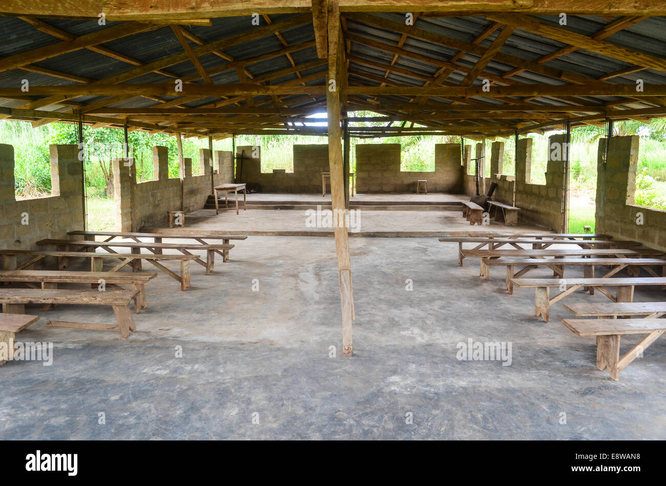 Eine Kirche in ländlichen Nigeria Stockfoto