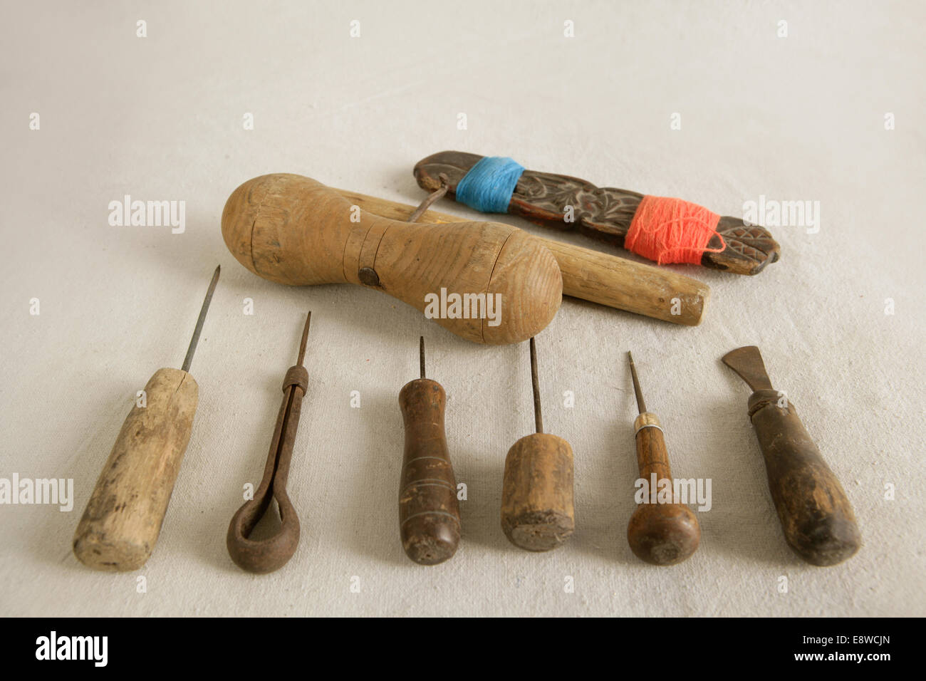 Vintage Schuhe Werkzeuge Stockfoto