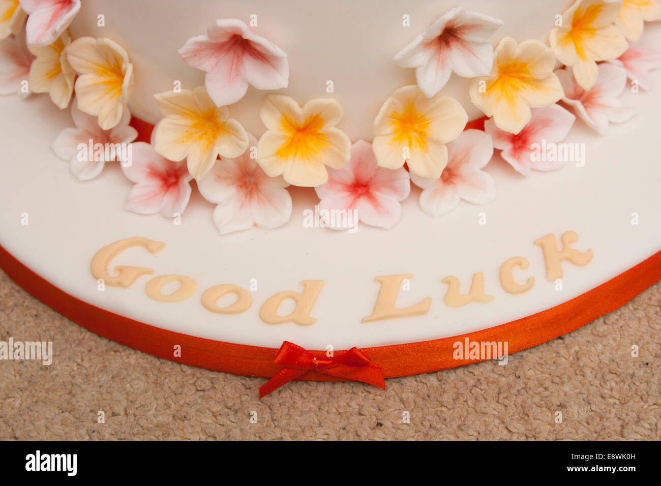 Viel Glück-Kuchen Stockfoto