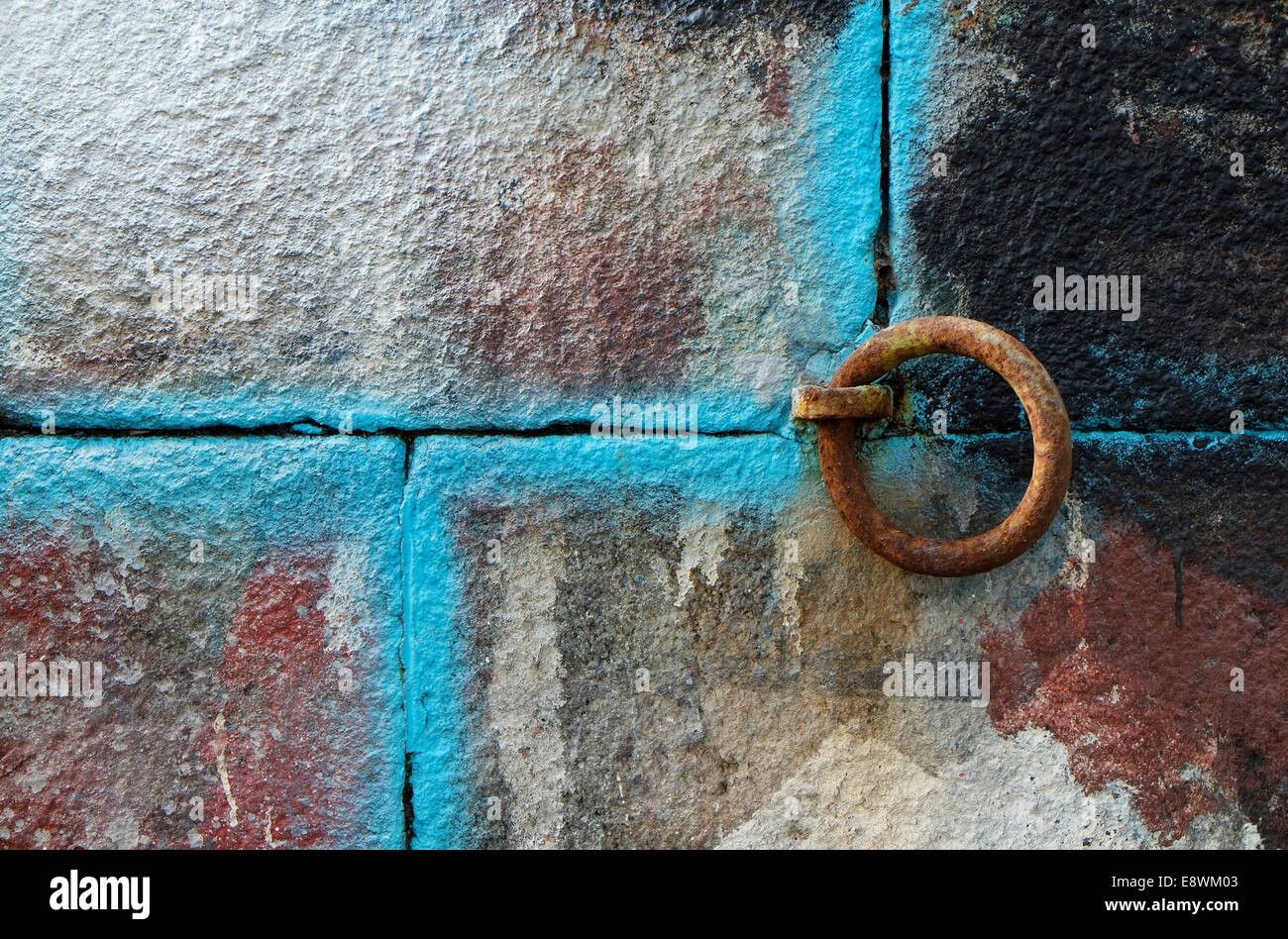 bunte abstrakte Muster auf die Wand gemalt Stockfoto