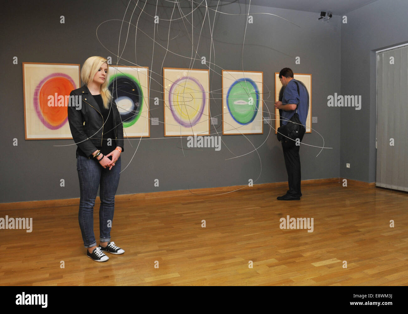 Ausstellung von Zeichnungen, Grafiken und Skulpturen von Karel Malich benannt innere Licht statt in Olomouc Kunstmuseum, Tschechische Republik, 15. Oktober 2014. (CTK Foto/Ludek Perina) Stockfoto