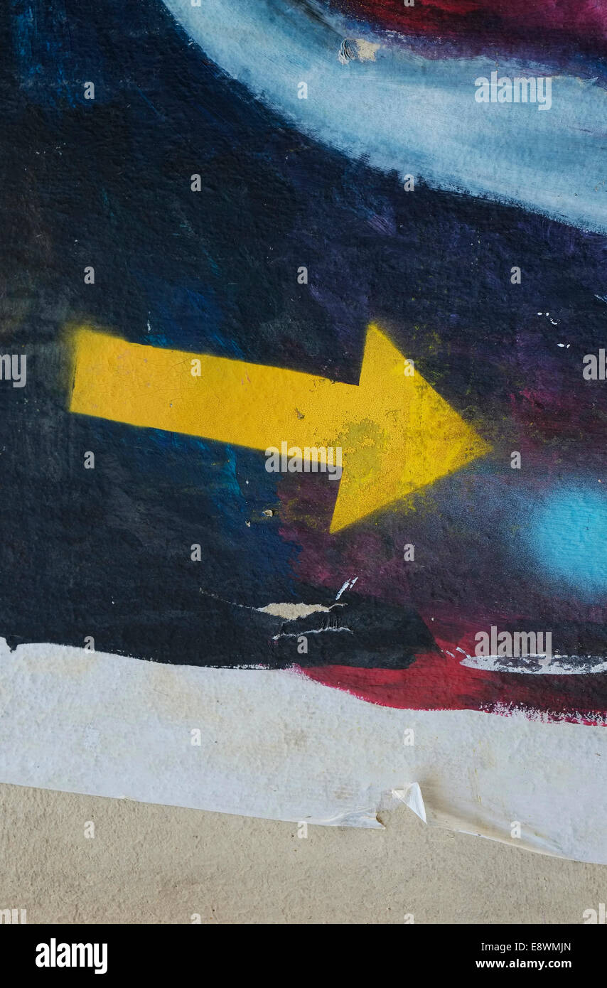 bunte abstrakte Muster auf die Wand gemalt Stockfoto