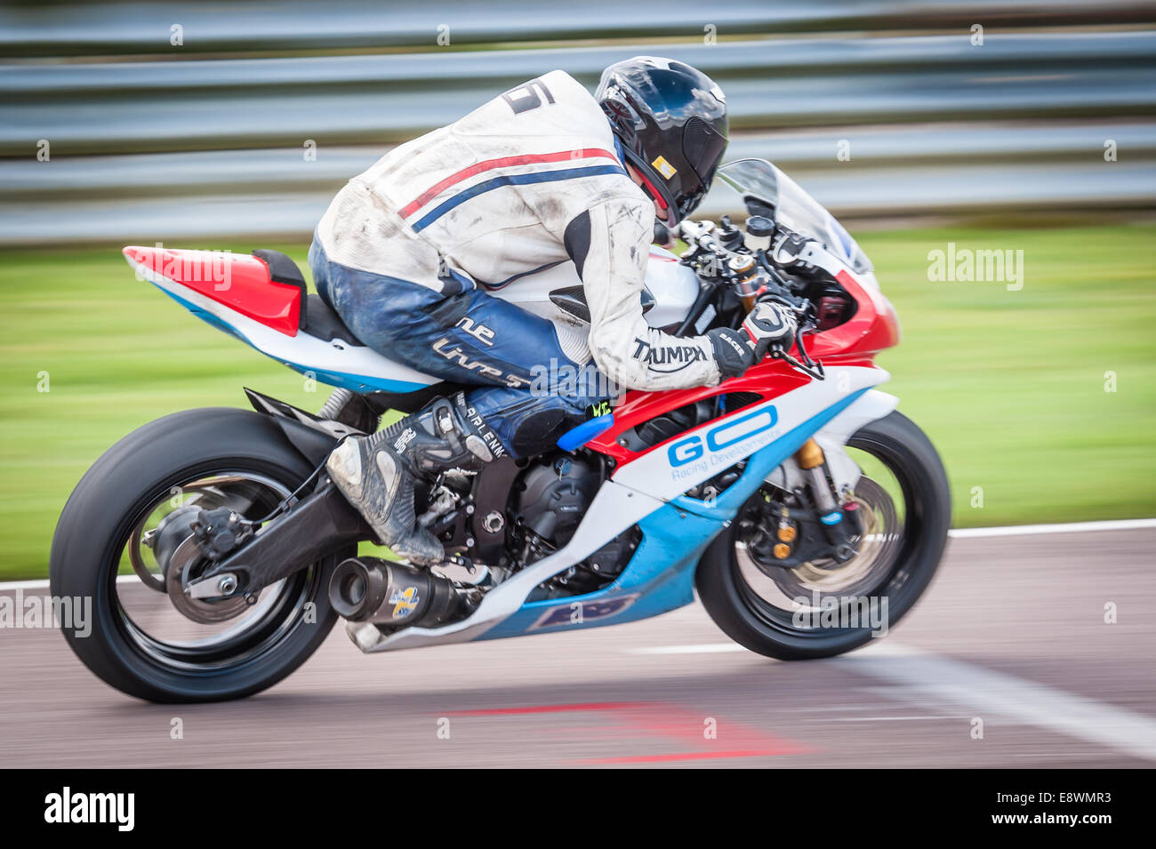 Bike-Rennen auf der Rennstrecke thruxton Stockfoto