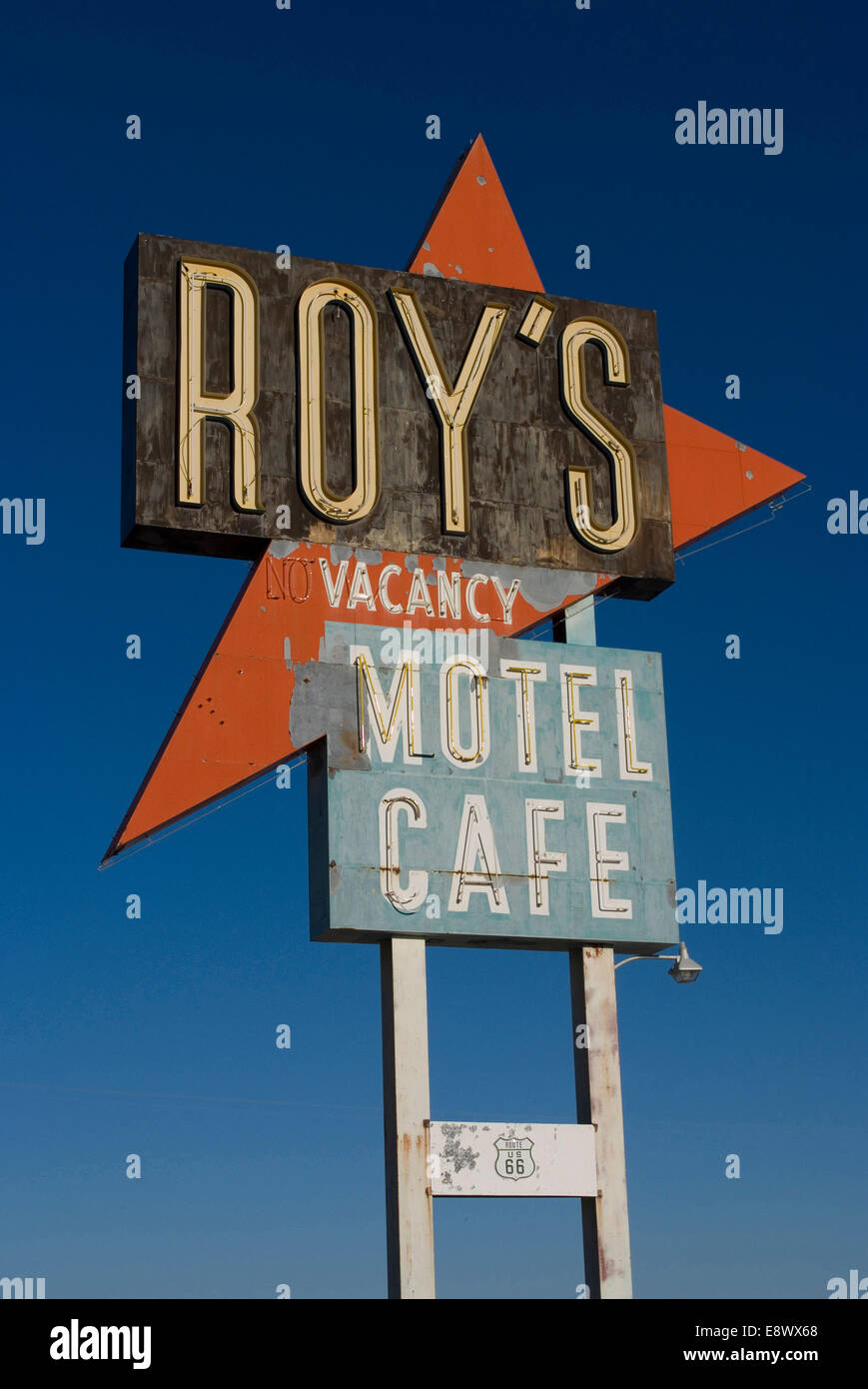 Alten Motel-Schild auf der Route 66, Amboy, Kalifornien, USA Stockfoto