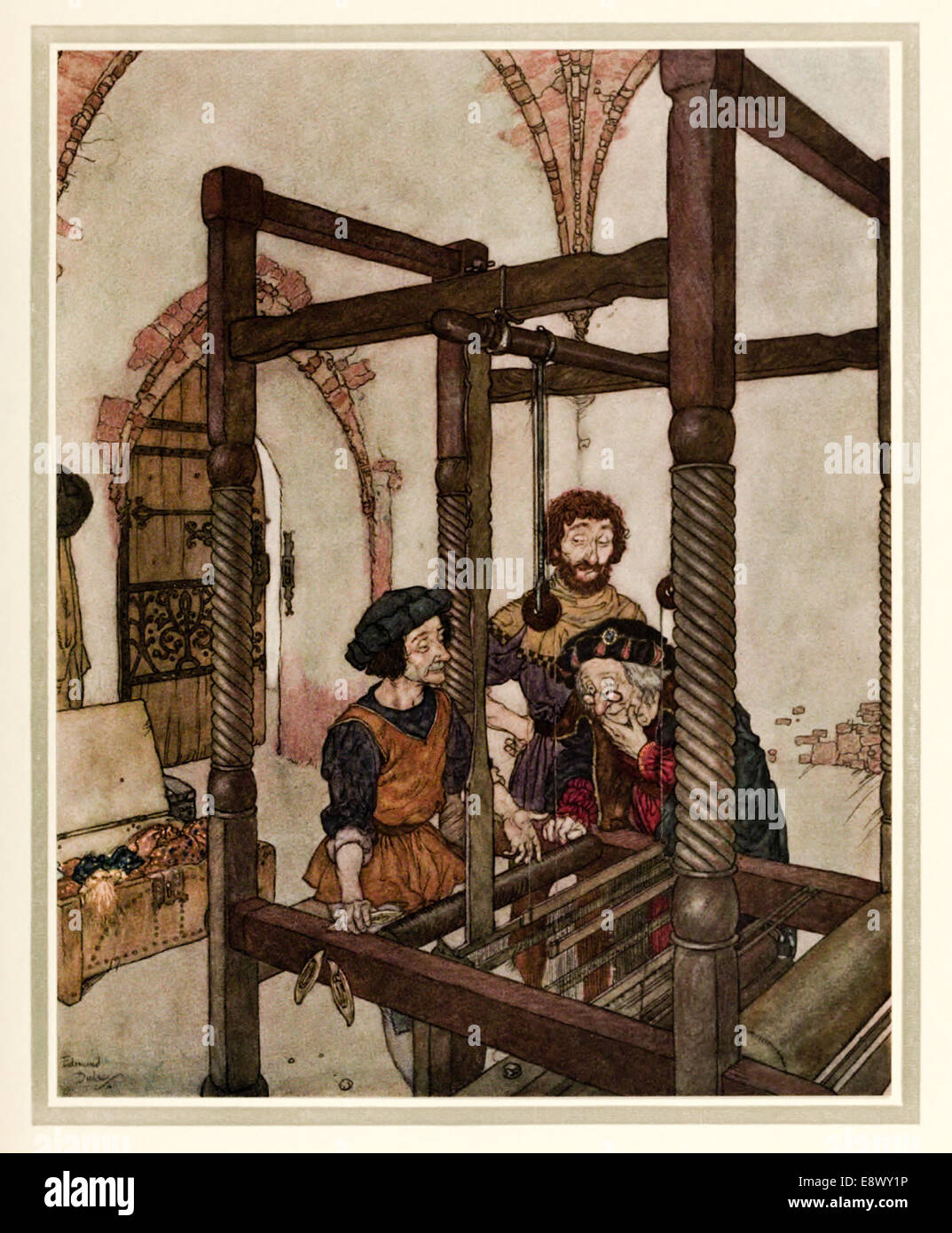 Des Kaisers neue Kleider - Edmund Dulac Illustration aus "Geschichten von Hans Andersen". Siehe Beschreibung für mehr Informationen. Stockfoto