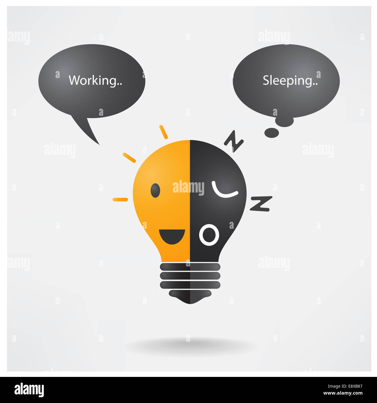 kreative Glühbirne Idee, Idee Balance Konzept, Geschäftsidee, positives Denken, Zeichen der Bildung. Stockfoto