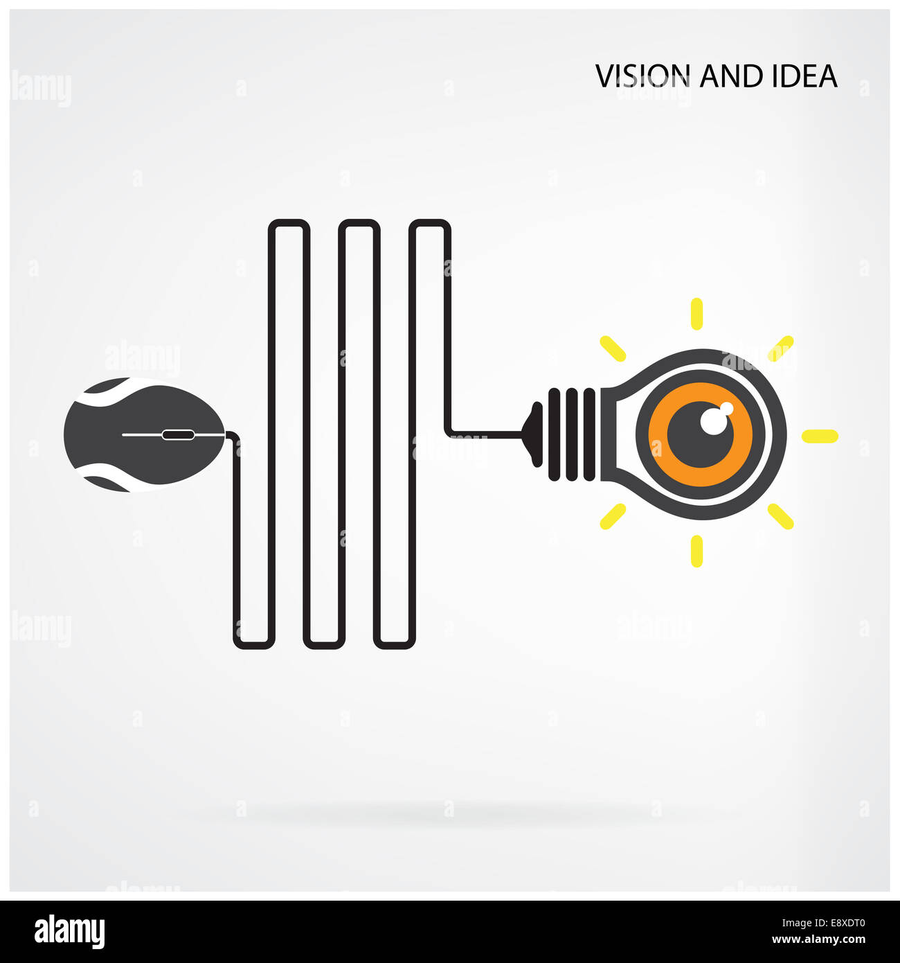 Kreative Glühbirne Idee und Konzept des positiven Denkens, Geschäftsidee, abstrakten Symbol, Bildungskonzept. Stockfoto