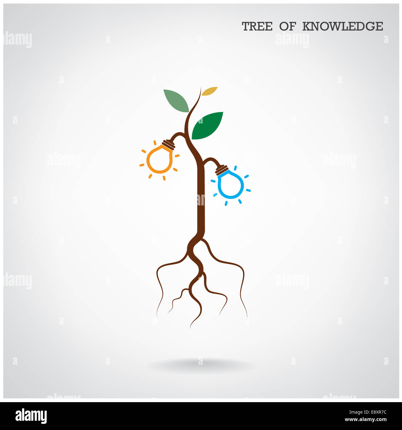 Baum der Erkenntnis-Konzept. Bildung und Wirtschaft zu unterzeichnen. Stockfoto