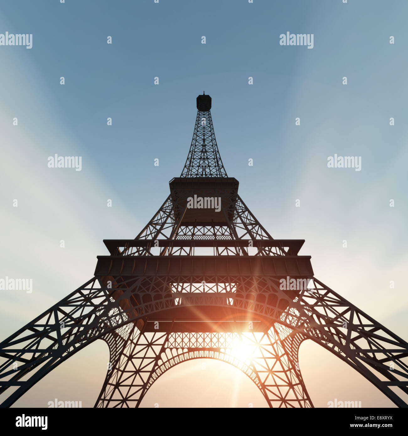 Eiffelturm in Paris Sonnenuntergang Stockfoto