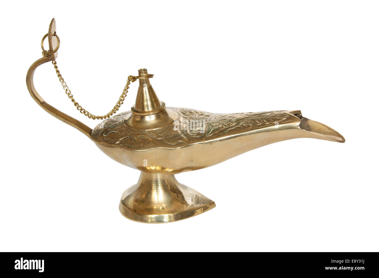 Bronze oder golden Genie Lampe Stockfoto