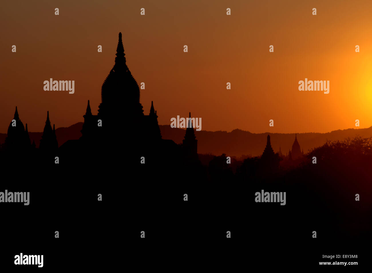Pagoden von Bagan schöne Stockfoto