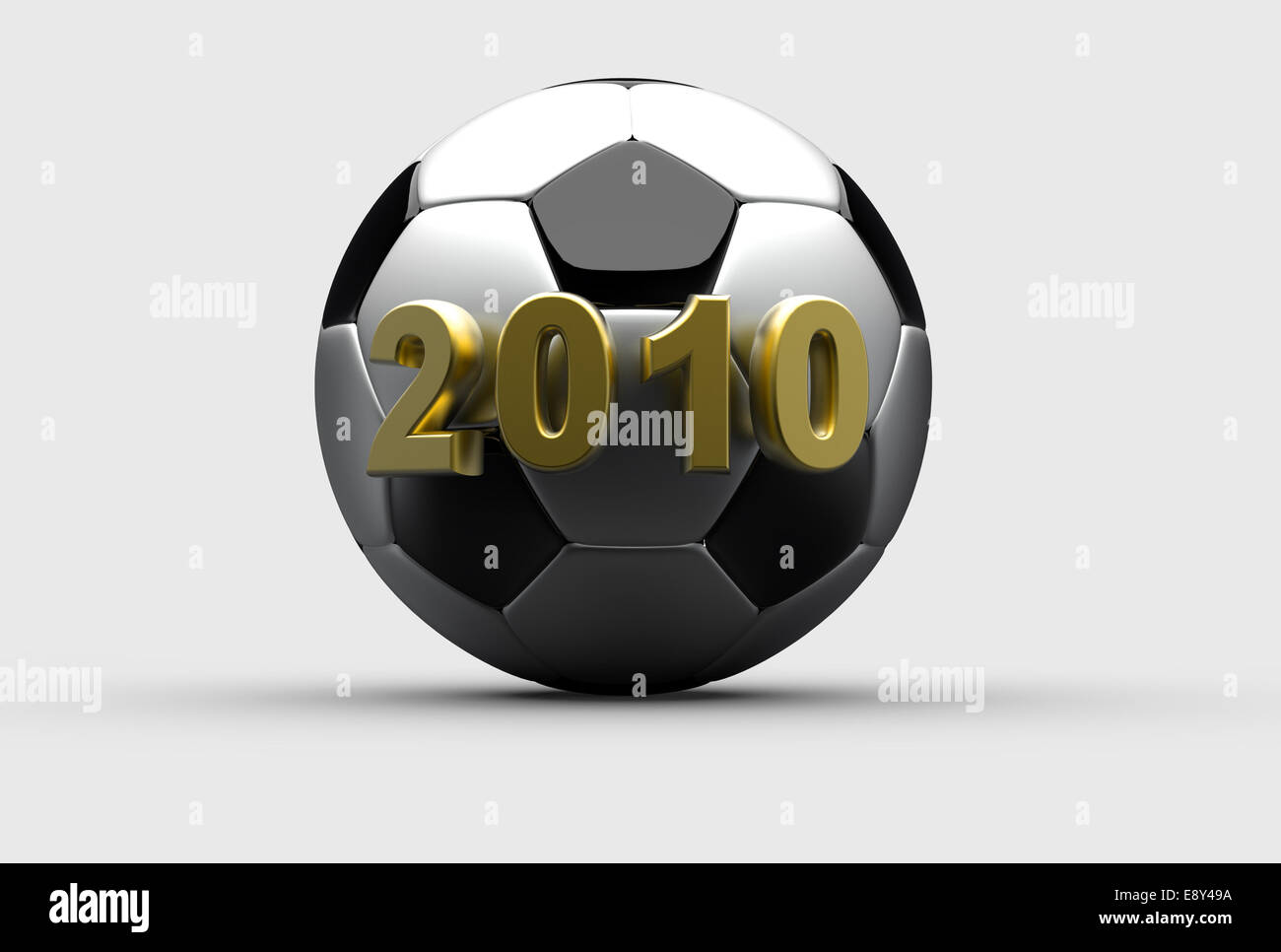 3D goldenen Fußball mit Kontinenten Stockfoto
