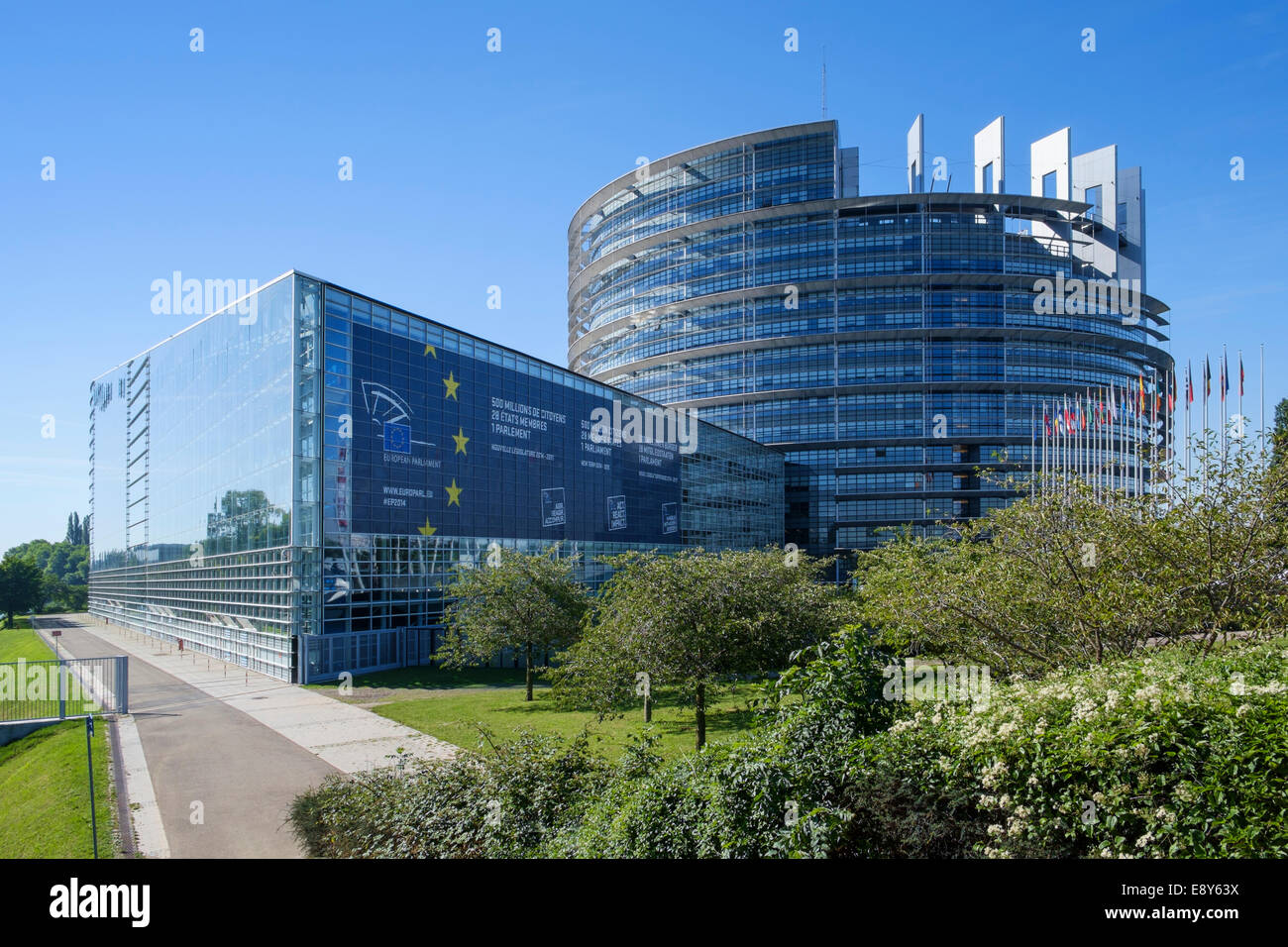 Europäischen Parlament in Straßburg, Frankreich, Europa - Louise-Weiss-Gebäudes Stockfoto