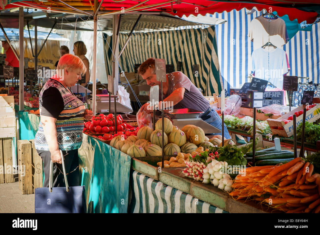 Markt in Straßburg, Frankreich, Europa Stockfoto