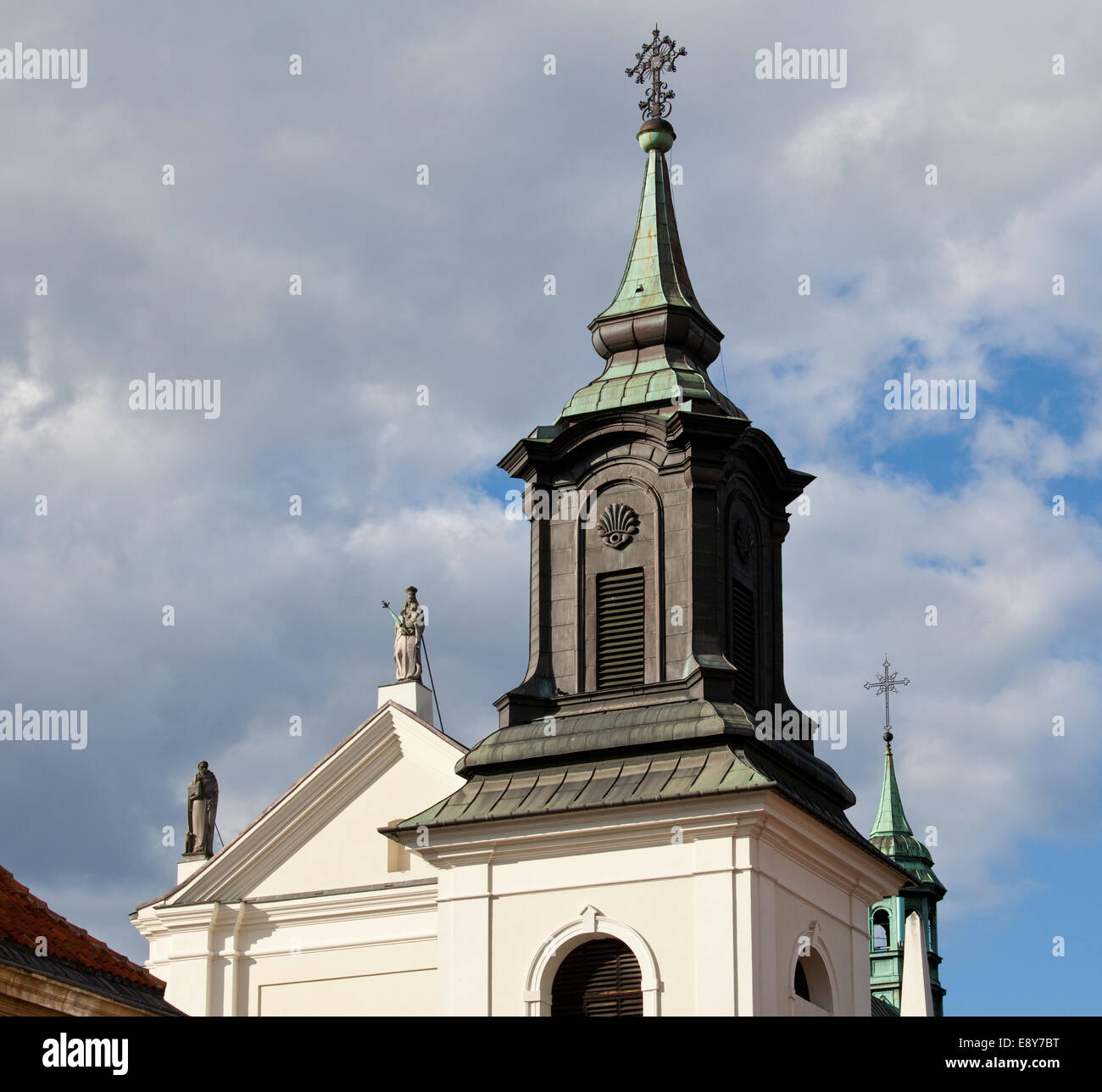 Turm der Kirche Warschau Stockfoto