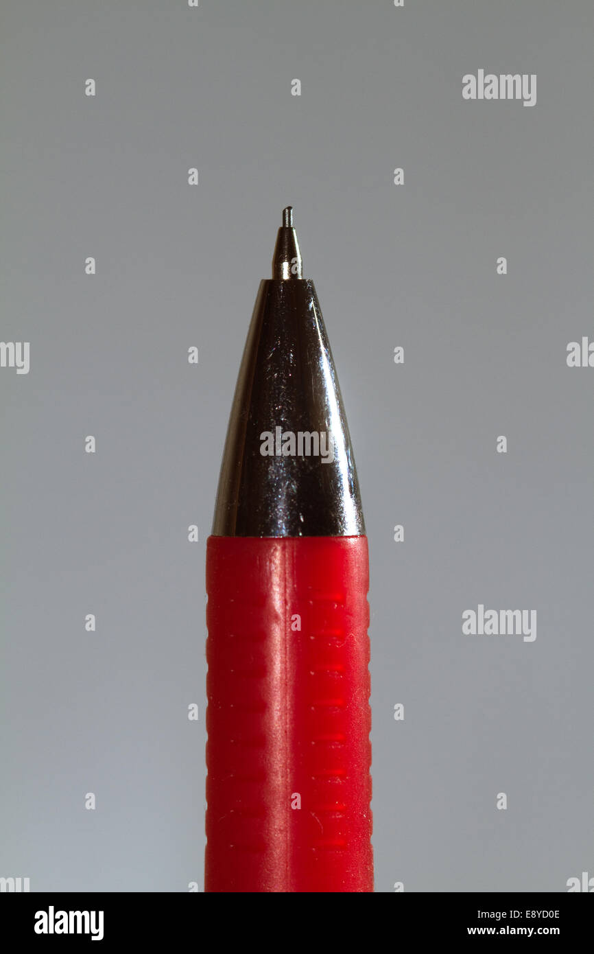 Stift auf grauem Hintergrund isoliert Stockfoto