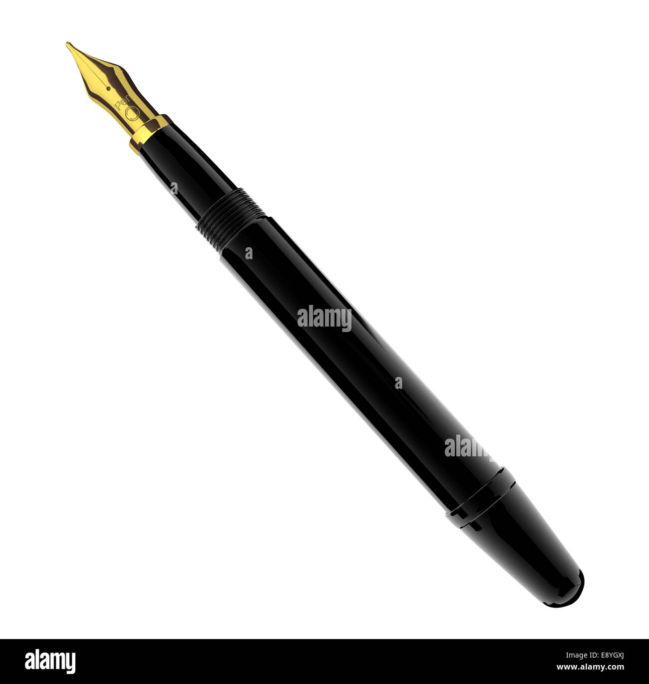 schwarzen Stift auf weißem Hintergrund. Stockfoto