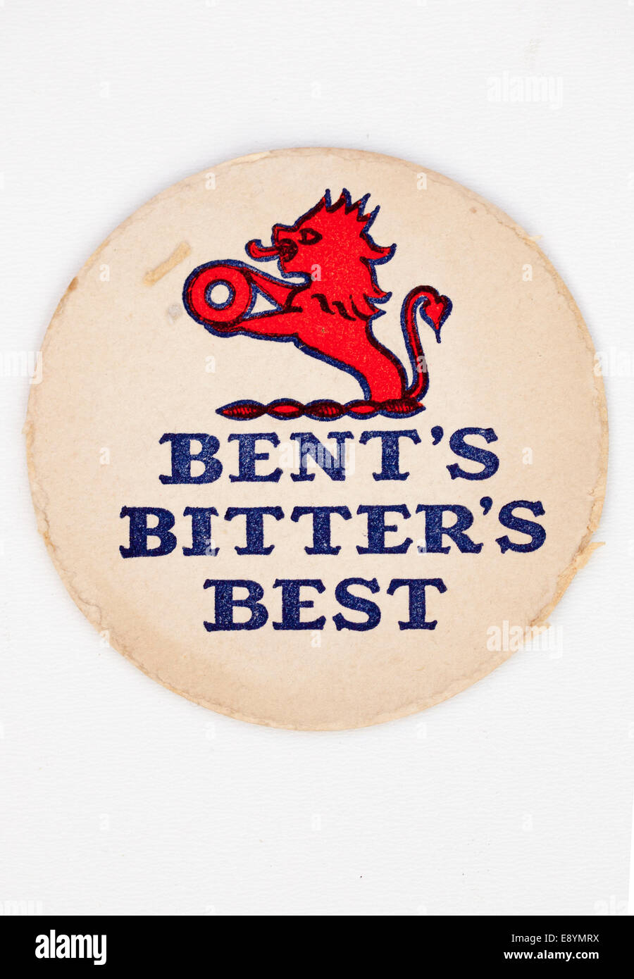 Vintage alte britische Bierdeckel Bents Bitters beste Werbung Stockfoto