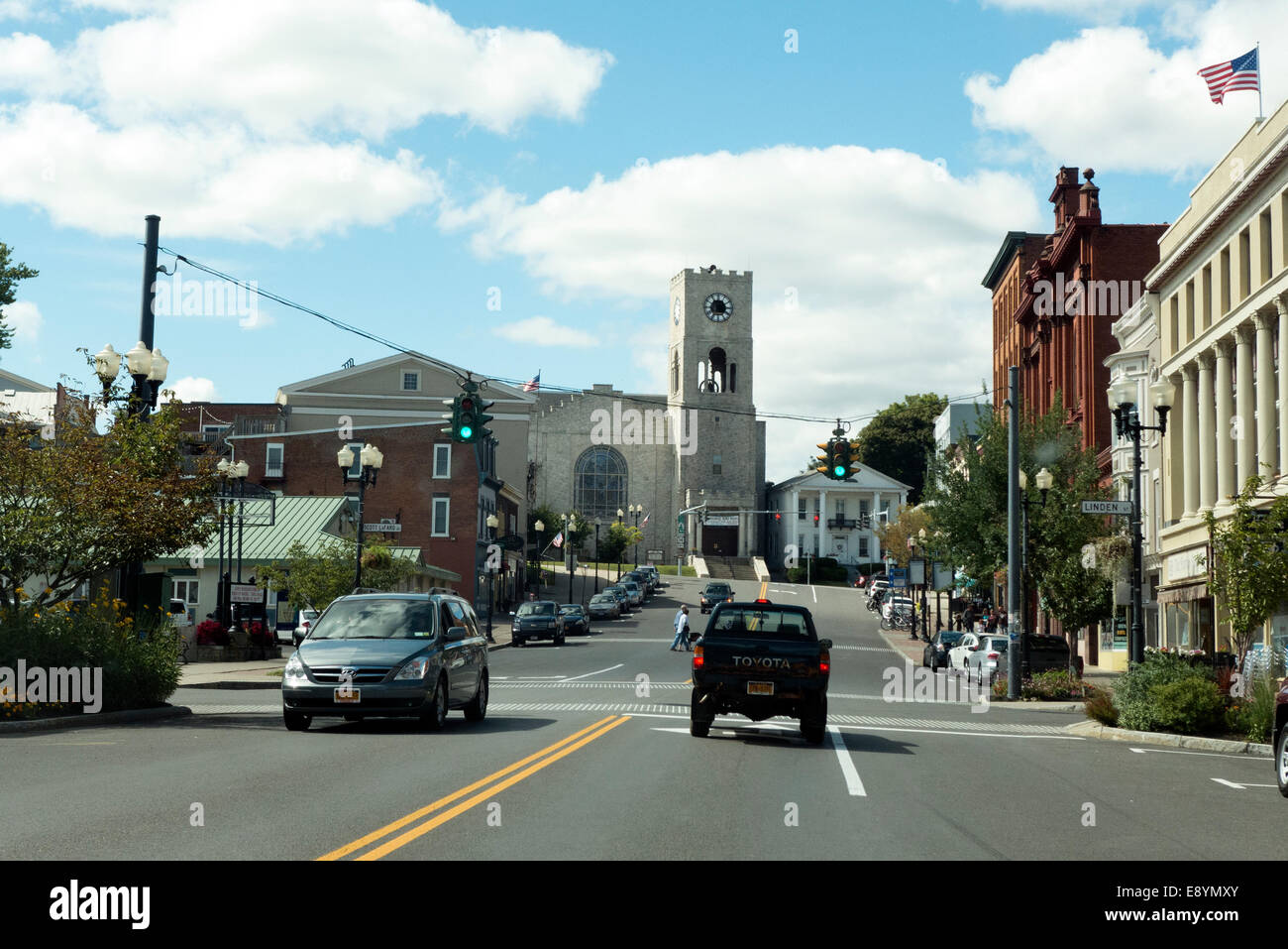 Die Innenstadt von Elmira NY USA. Stockfoto
