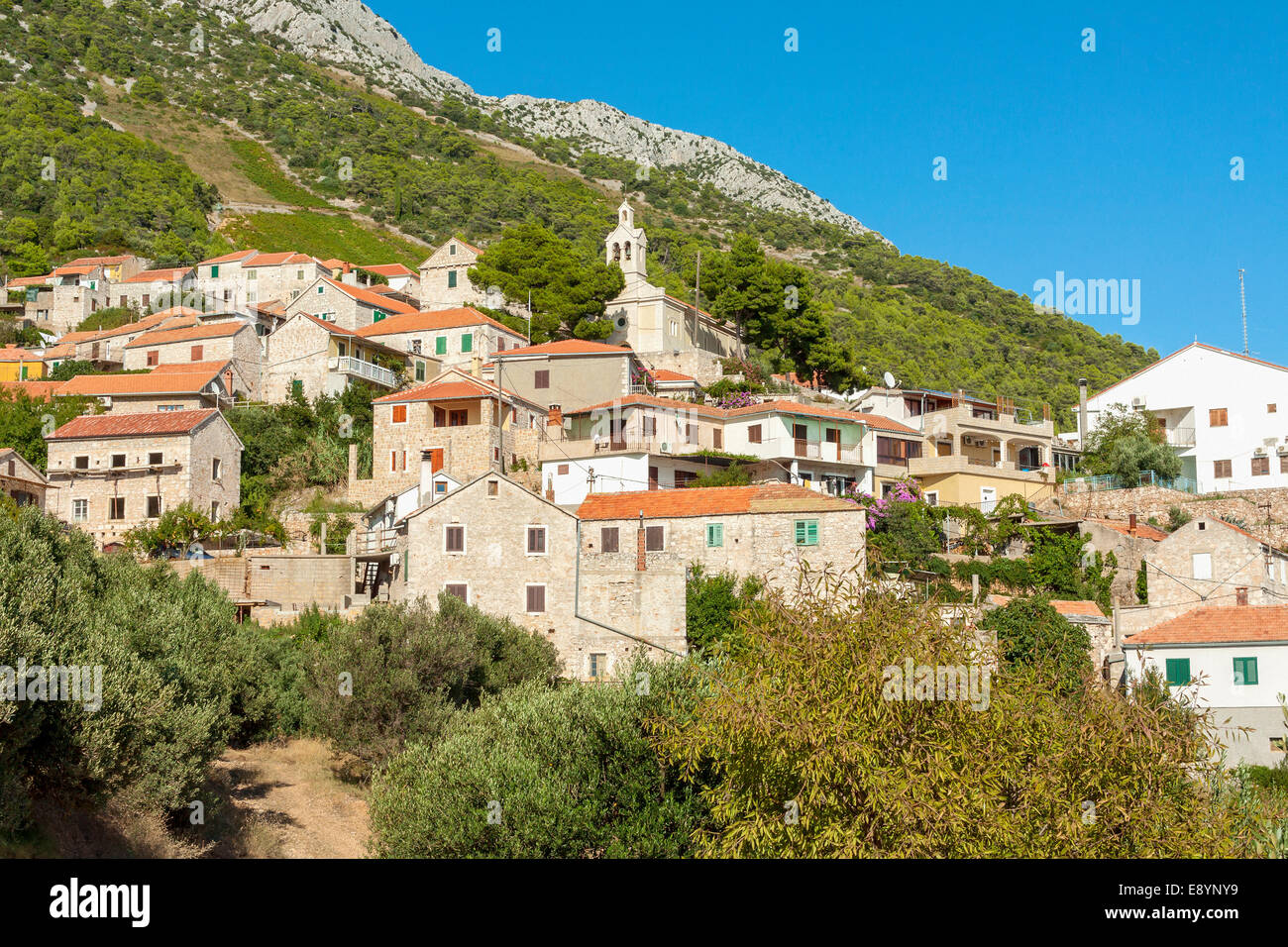 Sveta Nedilja Dorf, Insel Hvar, Kroatien Stockfoto