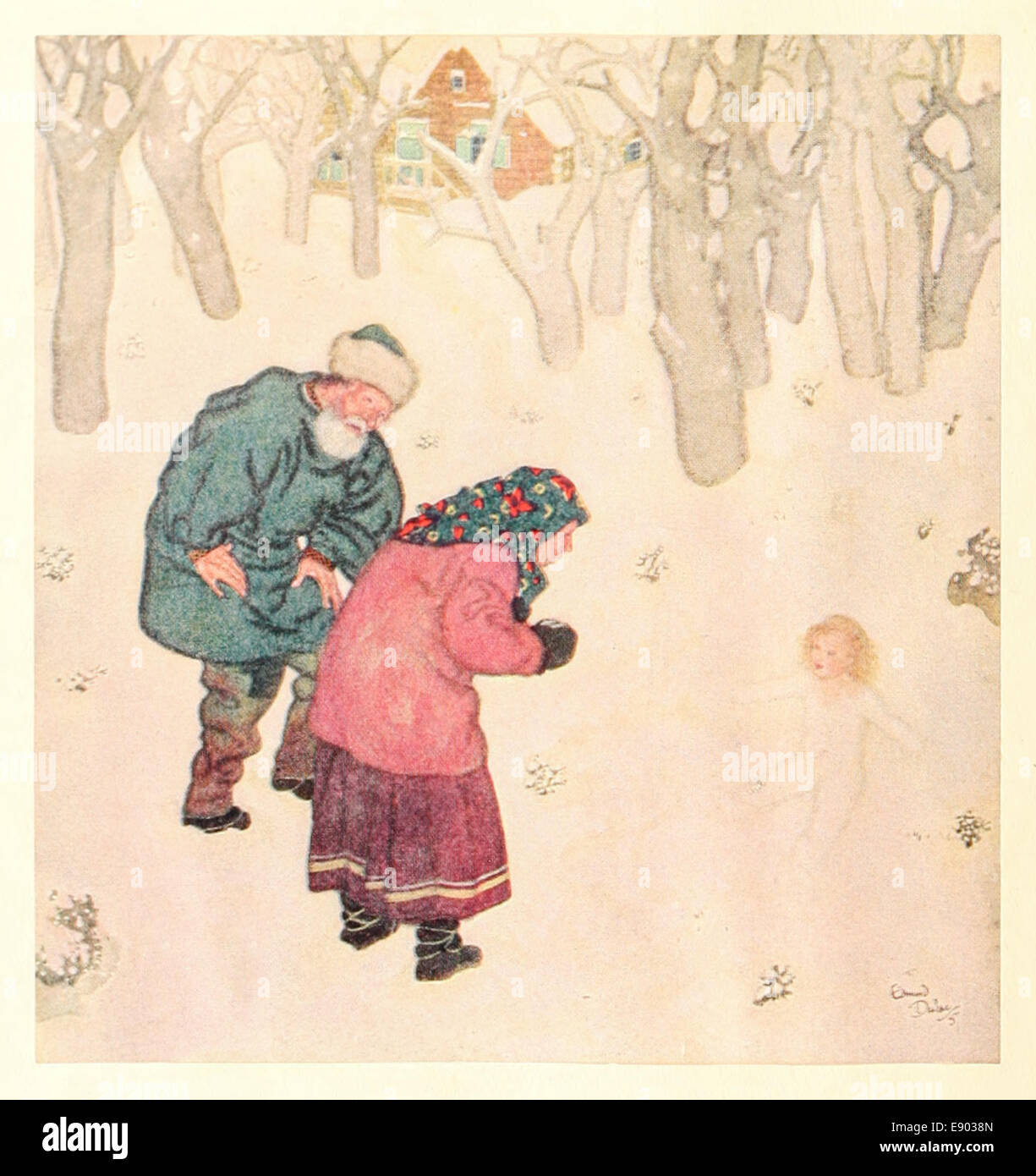 Snegurotschka, Schneewittchen, das russische Märchen. Edmund Dulac (1882-1953) Abbildung. Siehe Beschreibung für mehr Informationen. Stockfoto