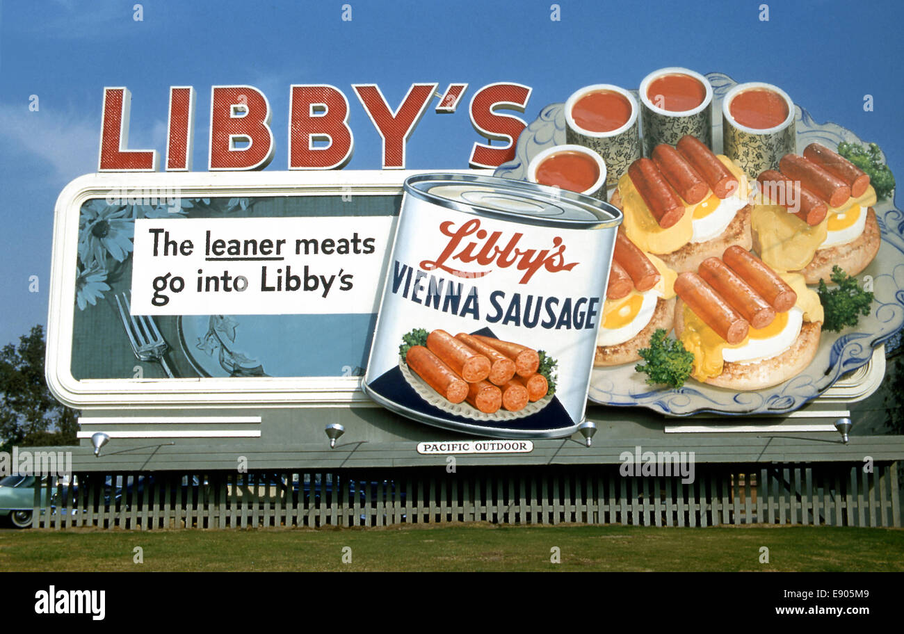 Plakat Werbung Libbys Konserven Wurst Produkt ca. 1955 Stockfoto