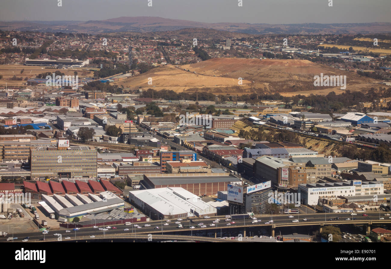 JOHANNESBURG, Südafrika - Wolkenkratzer und Gebäude im südlichen Teil des central Business District. Stockfoto