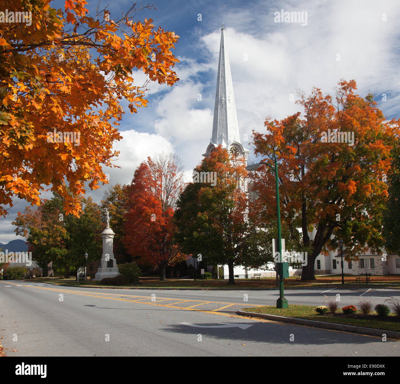 Manchester-Vermont im Herbst Stockfoto