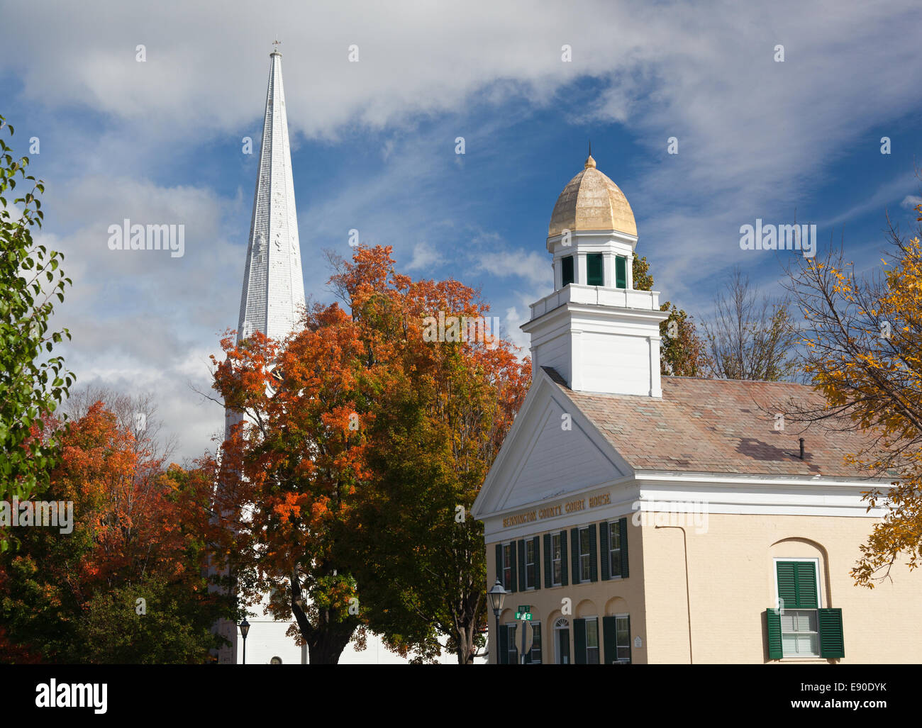 Manchester-Vermont im Herbst Stockfoto