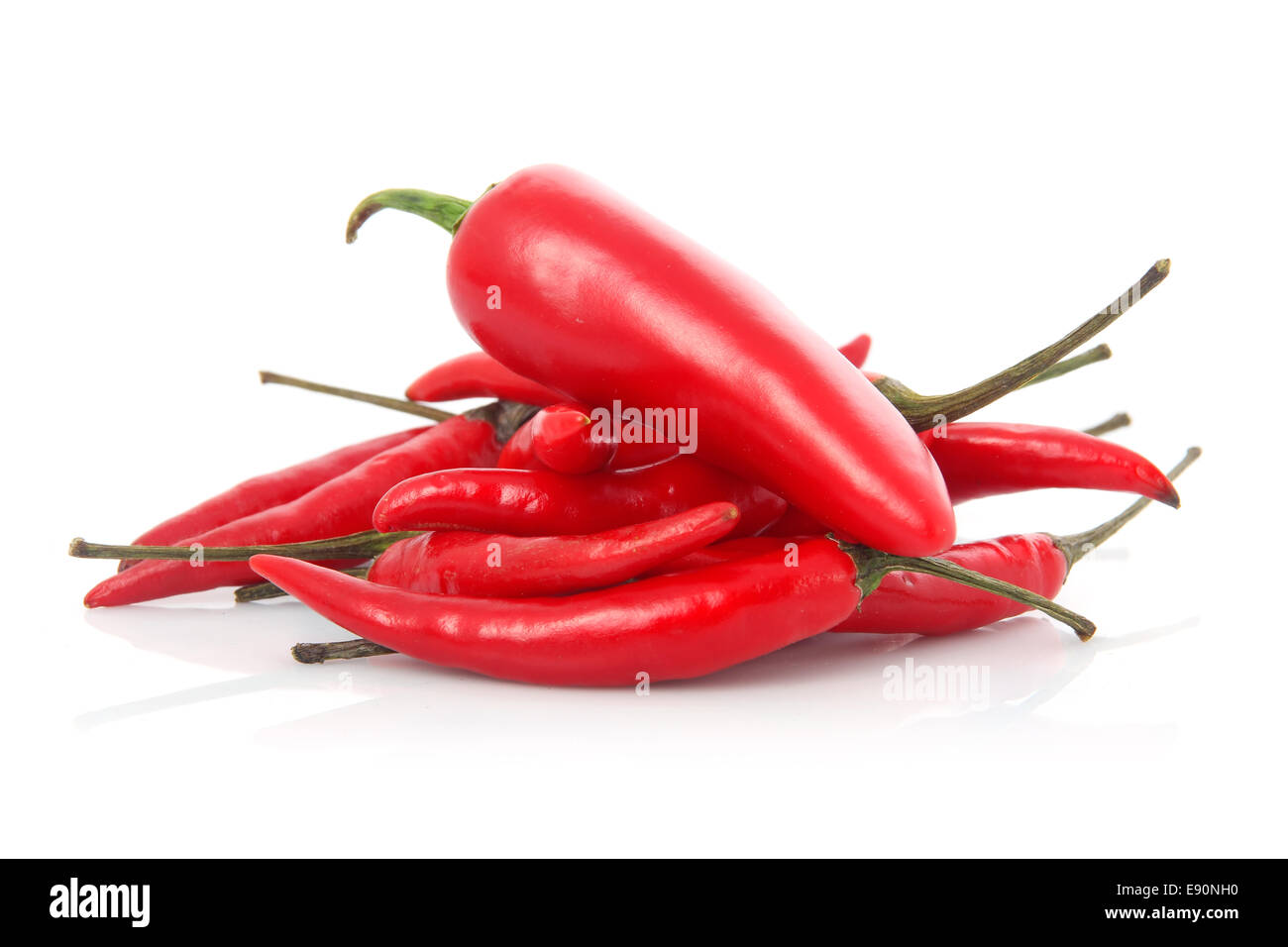 Rote Chilischote Gemüse isoliert Stockfoto