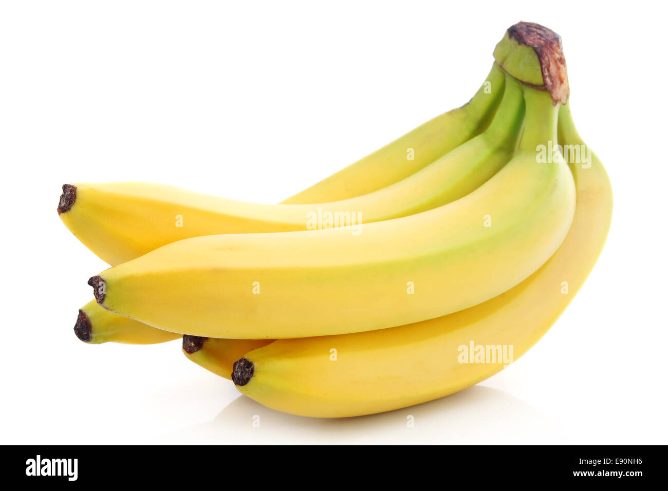 Reihe von reife Banane Früchte isoliert Stockfoto