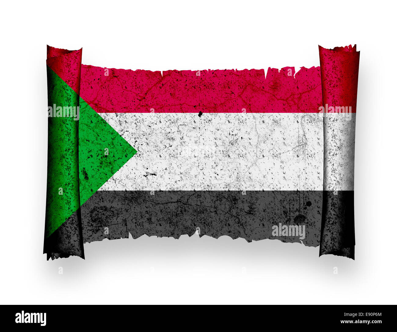 Flagge des Sudan Stockfoto