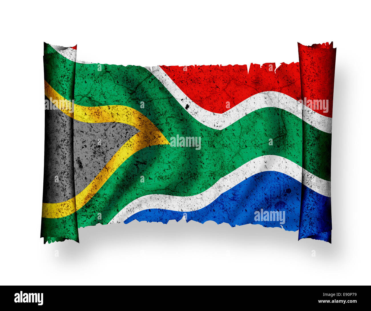 Flagge von Südafrika Stockfoto