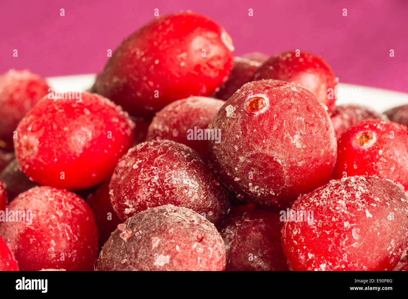 Die gefrorenen Cranberry hautnah Stockfoto