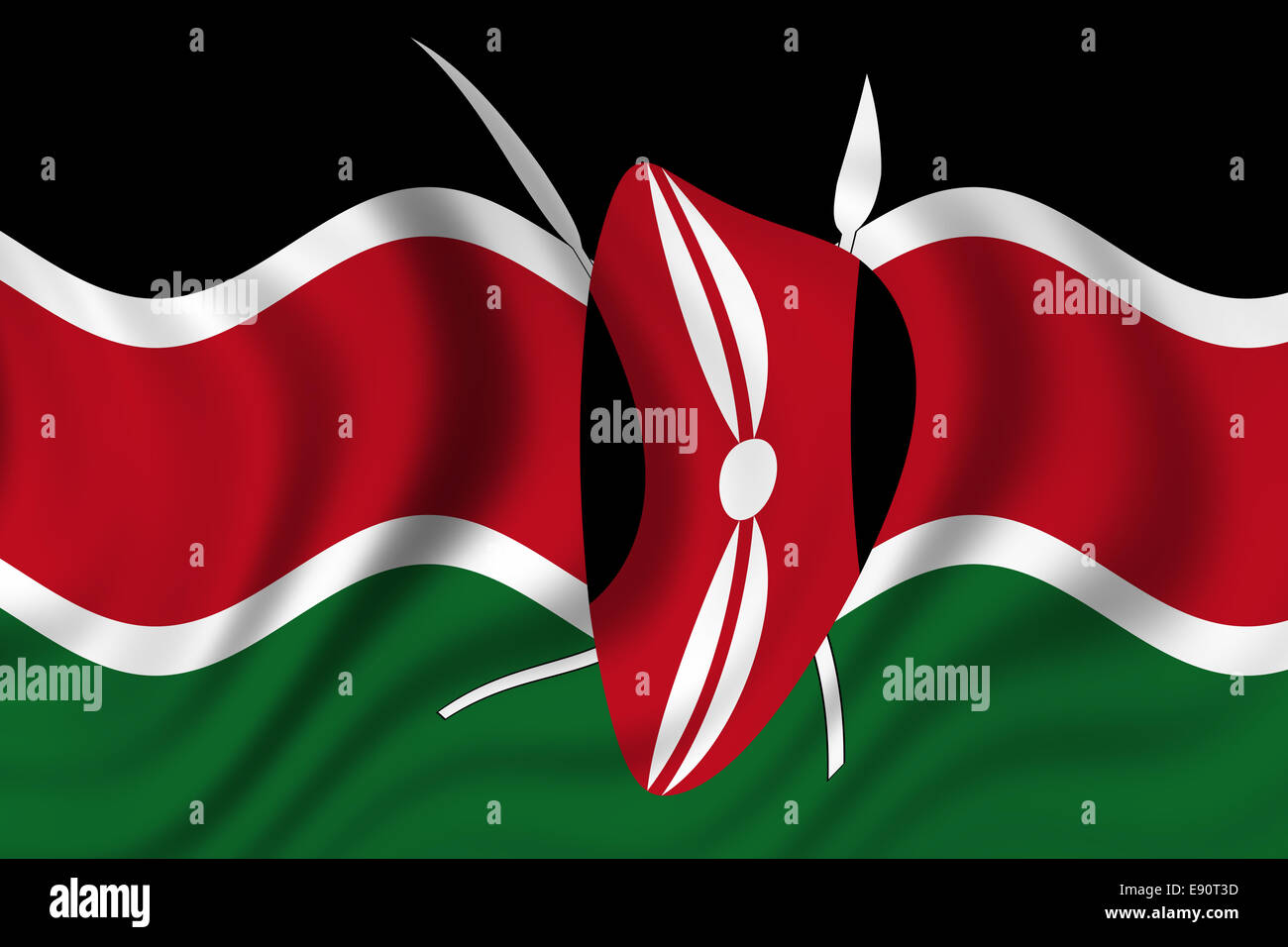 Flagge von Kenia Stockfoto