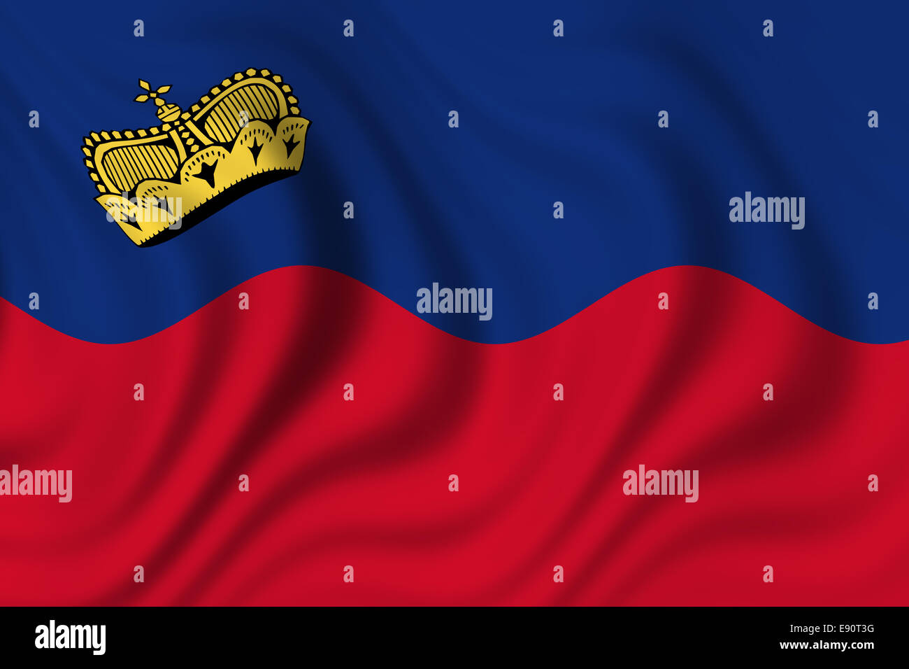 Flagge des Fürstentums Liechtenstein Stockfoto