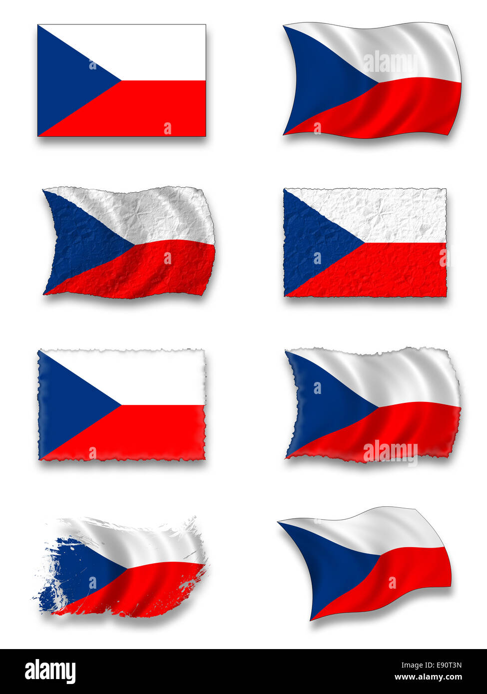 Flagge der Tschechen Stockfoto