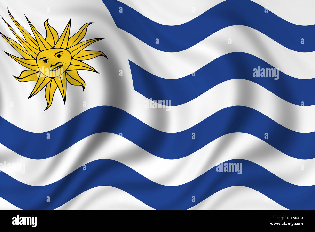 Flagge von Uruguay Stockfoto