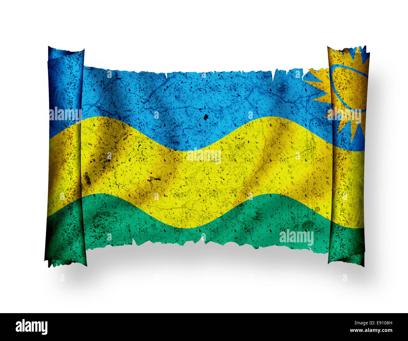 Flagge von Ruanda Stockfoto