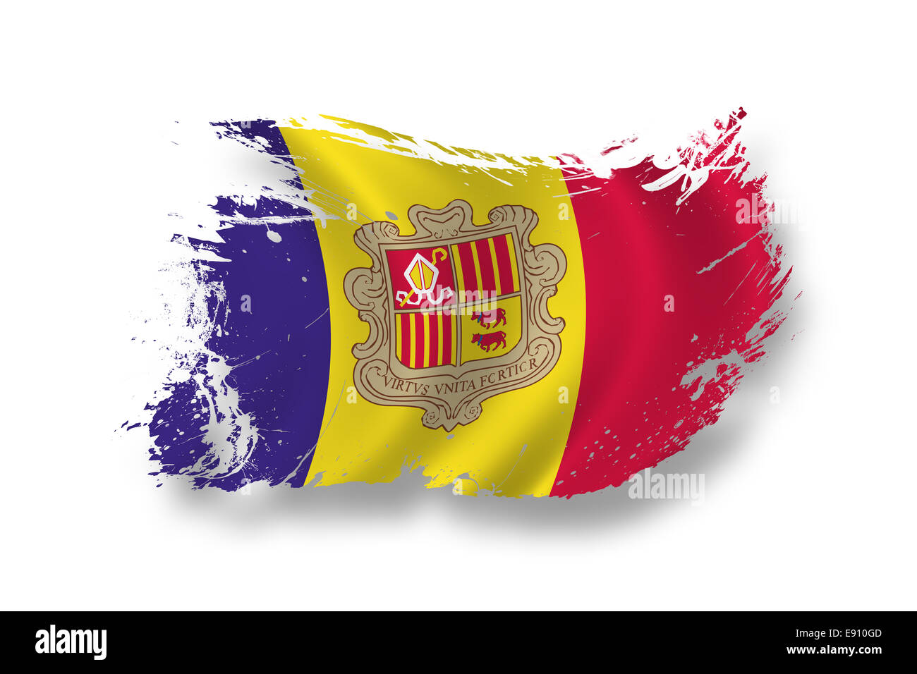 Flagge von Andorra Stockfoto