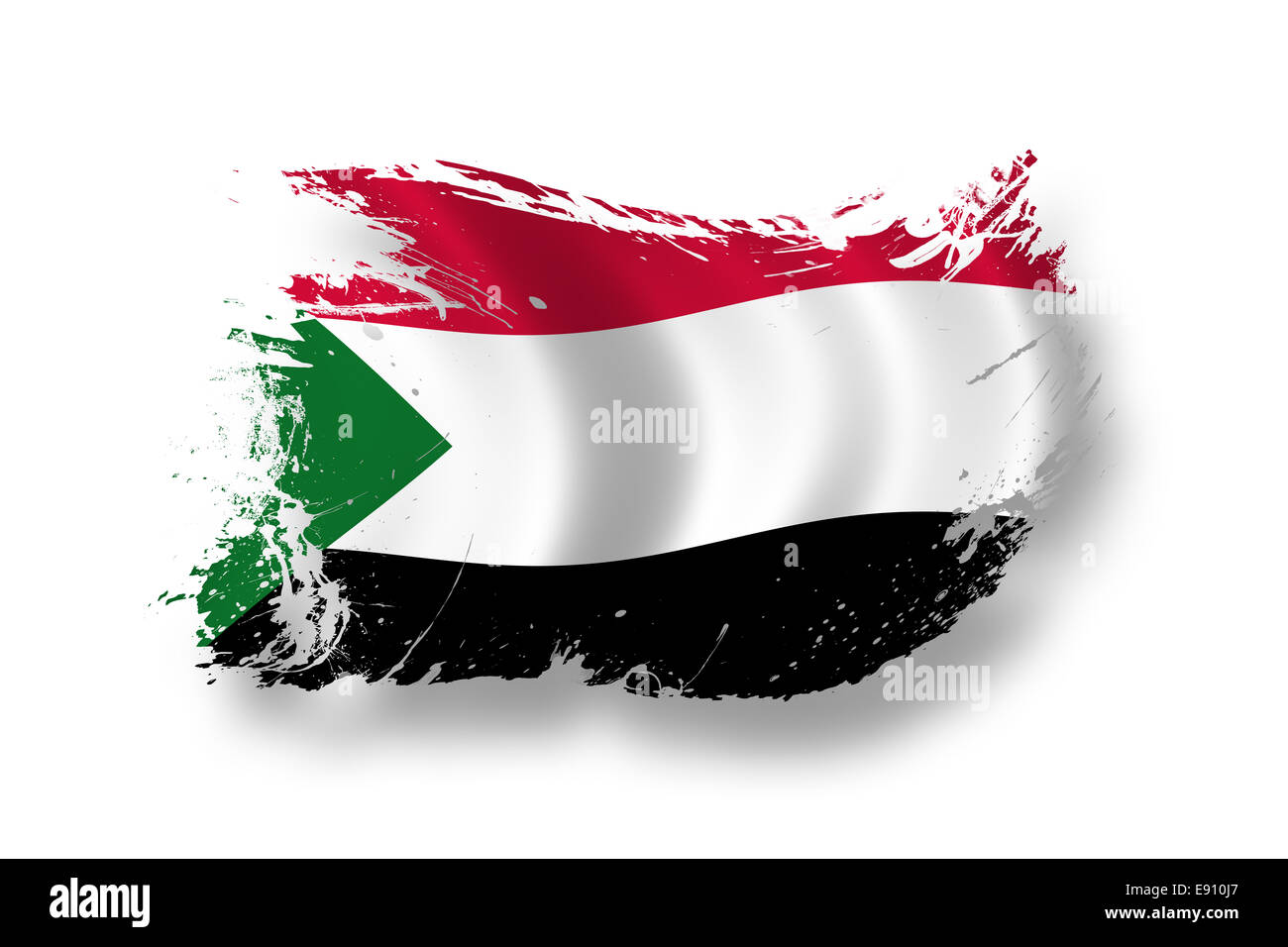 Flagge des Sudan Stockfoto